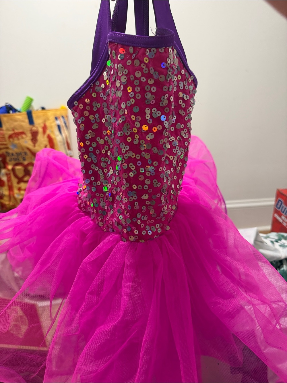 Kids Hot Pink Sequin Tutu Dress - Brand: weissman size 4-5